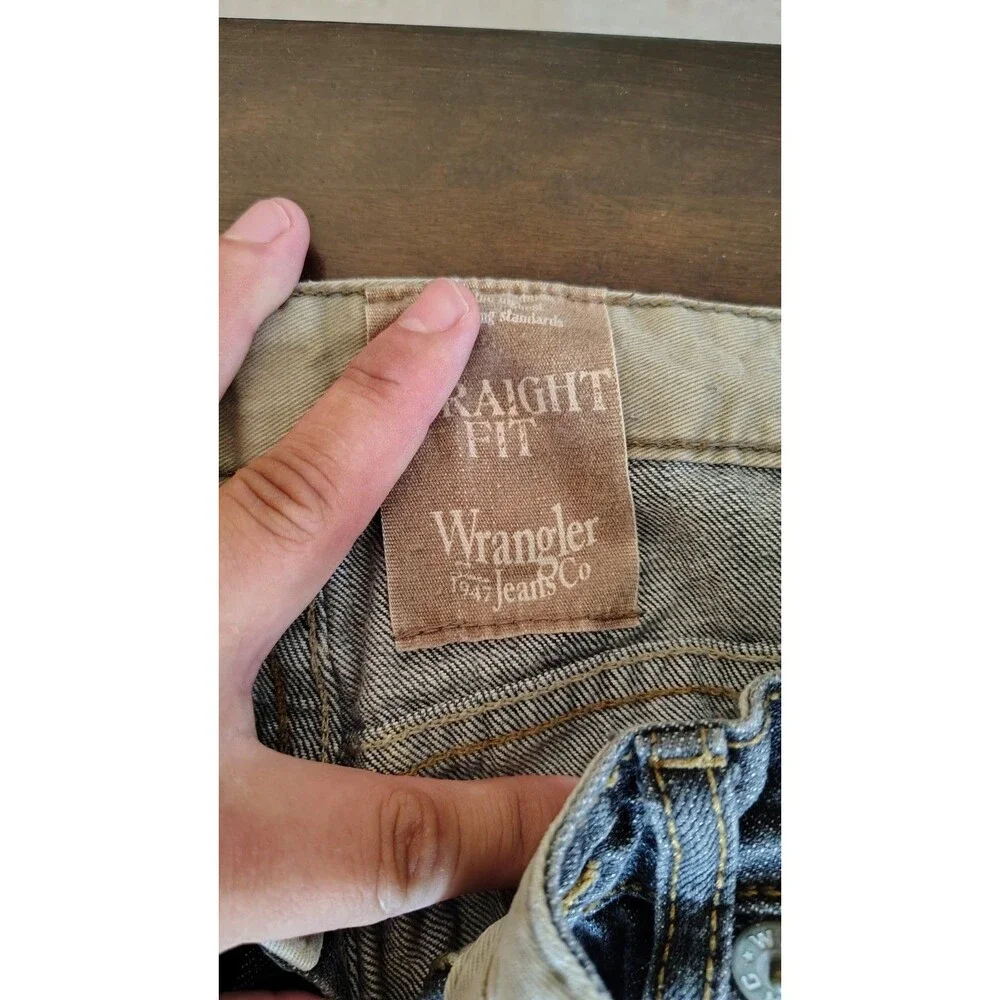 Wrangler 1947 Straight Fit Jean Co Distressed Jeans RN130273 Mens 30x29